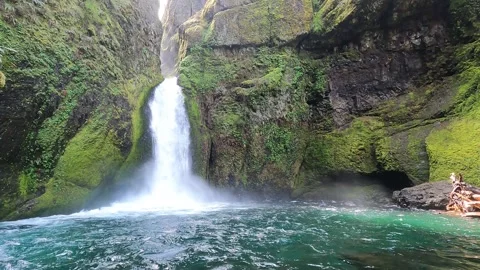 Rocks to Waterfall PAN 4K Stock Footage 294121095