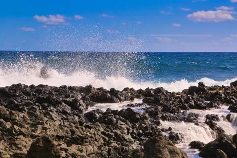 Rocks Wave Splash  Stock Photos
