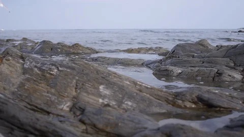 Rocks &amp; waves Stock Footage 91775087