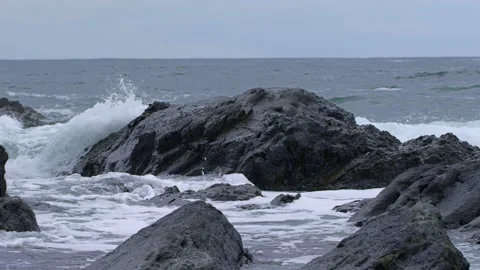 Rocks with waves Stock Footage 155433670