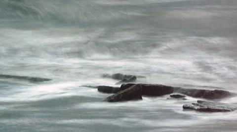 Rocks &amp; Waves Time lapse Stock Footage 7766476