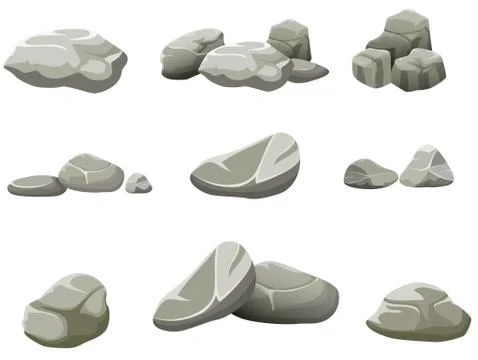 The rocks on a white background Stock Illustration