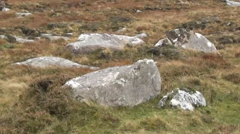 Rocks on a windy moor Stock Footage 44334727