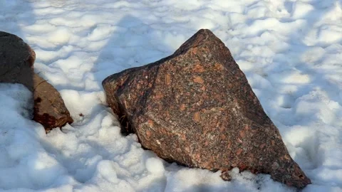 Rocks in the winter forest Stock Footage 266989370