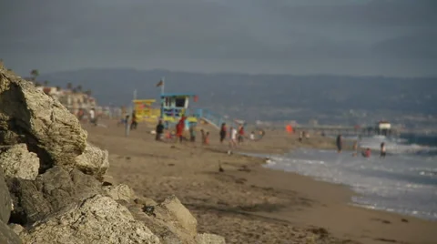 RocksOceanLifeguard Stock Footage 1044176