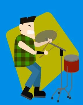 Rockstar drummer is playing the drum machine Stock-Illustration