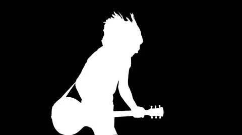 ROCKSTAR Silhouette Guitar Stock Footage
