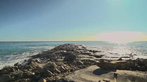 Rockwalk in the Sea Video stock 83360788