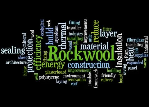 Rockwool, word cloud concept 스톡 일러스트