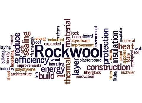 Rockwool, word cloud concept Stock Illustration