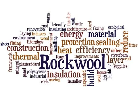 Rockwool, word cloud concept Stock Illustration