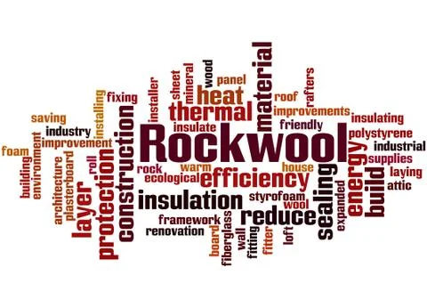 Rockwool, word cloud concept Stock Illustration