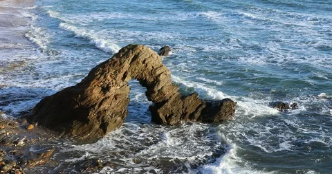 Rocky arch on the coasT Stock Footage 121152016
