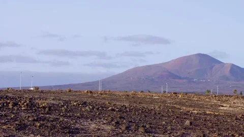 Rocky area without life no vegetation desert mountain blue sky clouds Stock Footage 281527400