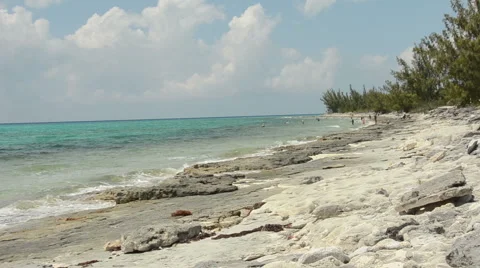 Rocky beach in the Bahamas Video stock 45255470