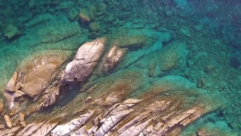 Rocky Beach From A Bird's Eye View Stock Footage 82615401