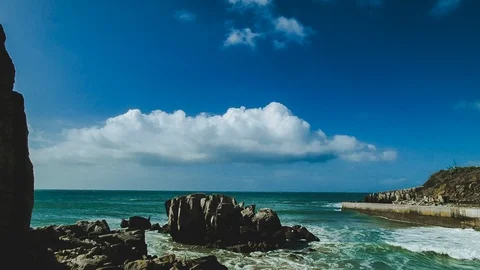 Rocky Beach Clouds Time Lapse 스톡 동영상 87652863