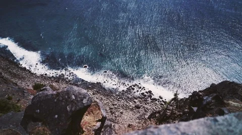 Rocky Beach Dramatic Color Stock Footage 64113985