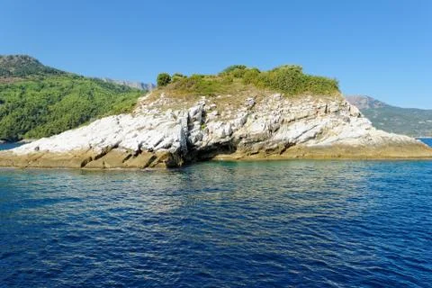 Rocky beach at greece , thassos Stock Photos