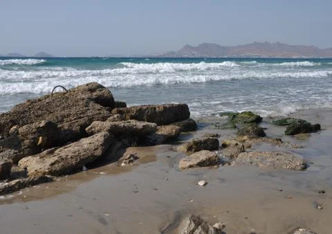 Rocky beach in kos Stock Photos