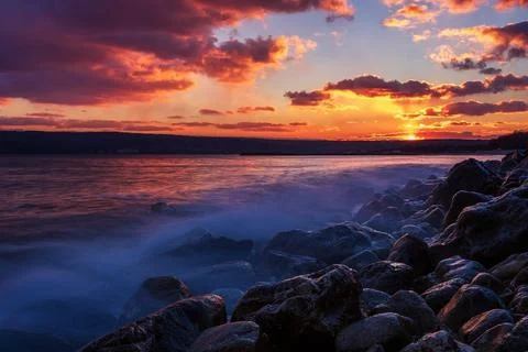 Rocky beach. Stock Photos
