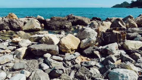 Rocky beach of the sea. Stock Footage 107905587