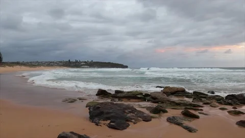 Rocky beach shore Stock Footage 225656779