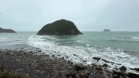Rocky beach shore Stock Footage 322911962