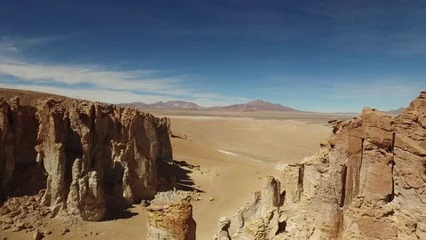 Rocky canyon in Atacama Desert Stock Footage