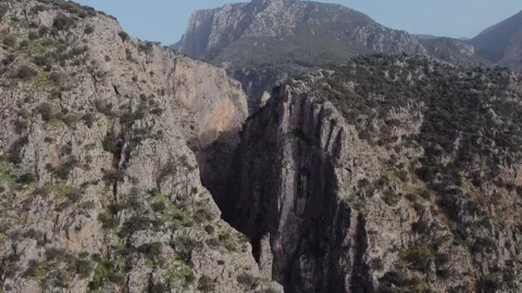 Rocky Canyon with Mountain Background Stock Footage 282927039