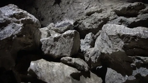 Rocky Cave Grotto with Blue Backlight Stock Footage
