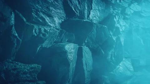 Rocky Cave Wall In Mist Stock Footage 336962915