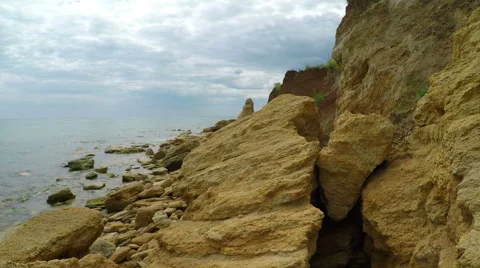 Rocky Cliff by the Sea Stock Footage 51397002