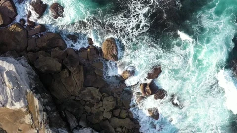 Rocky cliff with the sea Stock Footage 147017698