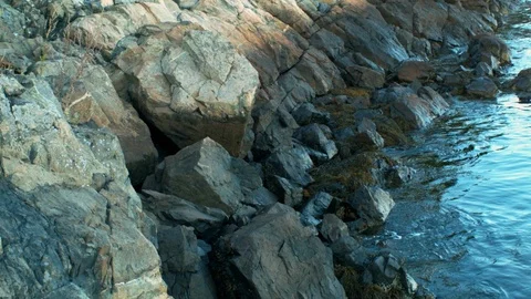 Rocky Cliffs With Crashing Waves Stock Footage 116669757