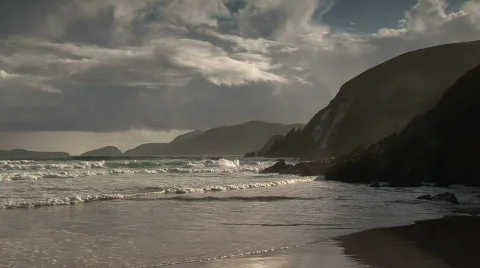 The rocky cliffs of Dingle Ireland Stock Footage 625181