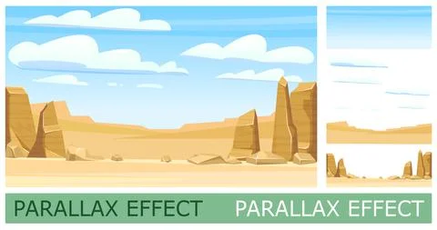 Rocky cliffs. Sandy desert. Image from layers for overlay with parallax effec イラスト素材