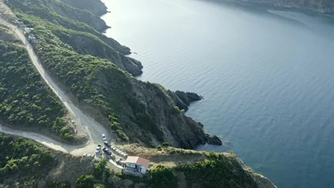 Rocky cliffs in the sea. Stock Footage 133387596