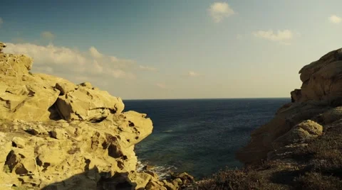 Rocky coast and sea Stock Footage 59128550