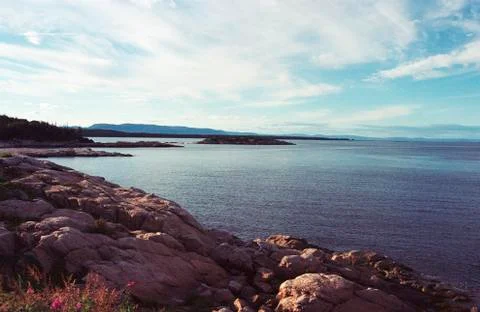 Rocky coast of Canada. A.D. Stock Photos