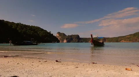 Rocky coast line of Phi Phi islands, Thailand Stock Footage 61477068