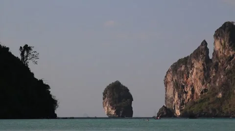 Rocky coast line of Phi Phi islands, Thailand Stock-Footage 61477123