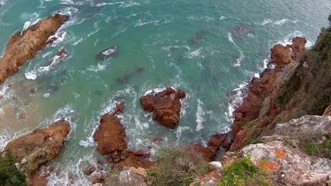 Rocky coast with ocean waves Stock Footage 74075888