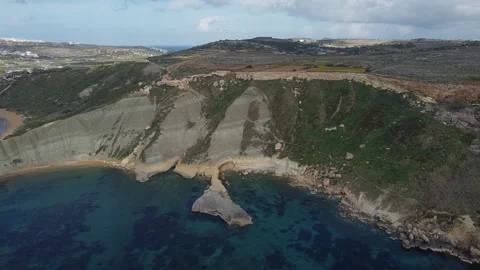 Rocky coast side on Malta Video stock 261302382