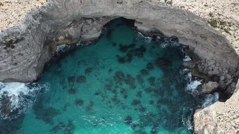 Rocky coast side of Malta Video stock 261302915