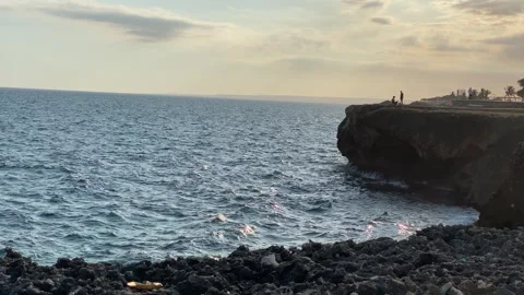 Rocky Coast at sunset Video stock 265930958
