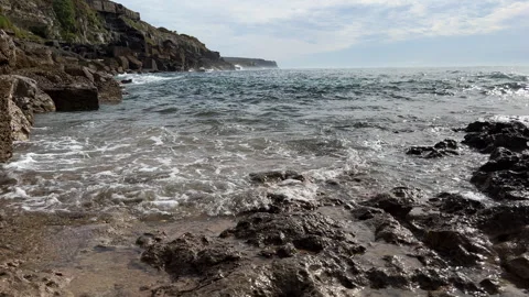 Rocky coast with waves Video stock 250098516