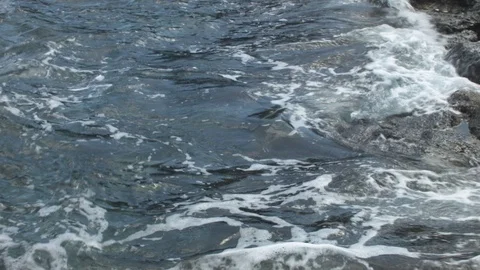 Rocky Coast. Waves Hitting Rocks on the Right Side Stock Footage 75918525