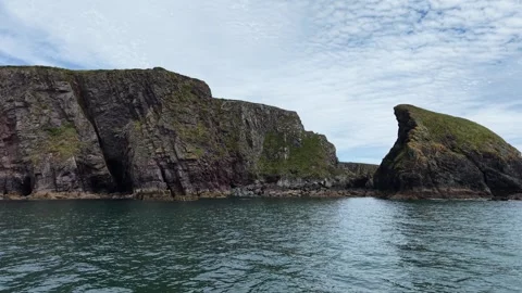 Rocky Coastal Cliffs at Ballydwan Beach Waterford Ireland Stock Footage 337397525