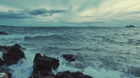 Rocky coastline Stock Footage 132389715
